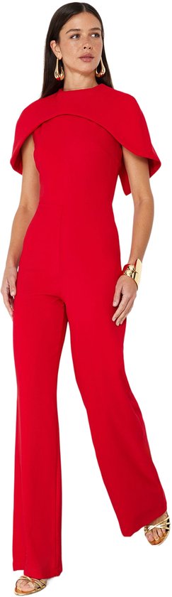 Combinaison tissée élégante Trendyol avec détail cape rouge Tprss24Tu00015