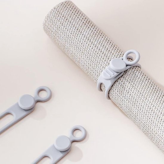 Siliconen Kabelbinders voor Kabelbeheer, 18cm Verstelbare Kabelbinders Herbruikbaar voor Laadkabel, USB-kabel, Multifunctionele Kabelorganizer