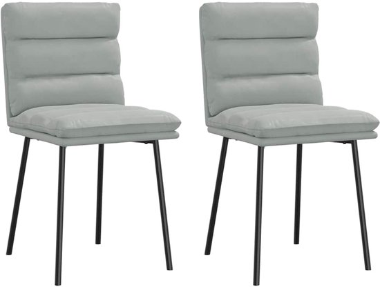 vidaXL - Chaises de salle à manger - 2 - pcs - velours - gris clair