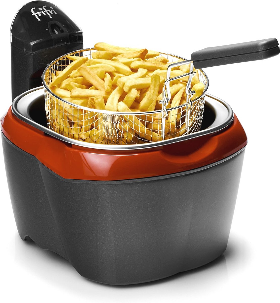 Friteuse 3L met 3200W Vermogen - Enkel Zwart en Rood - Perfect voor Knappe Frites