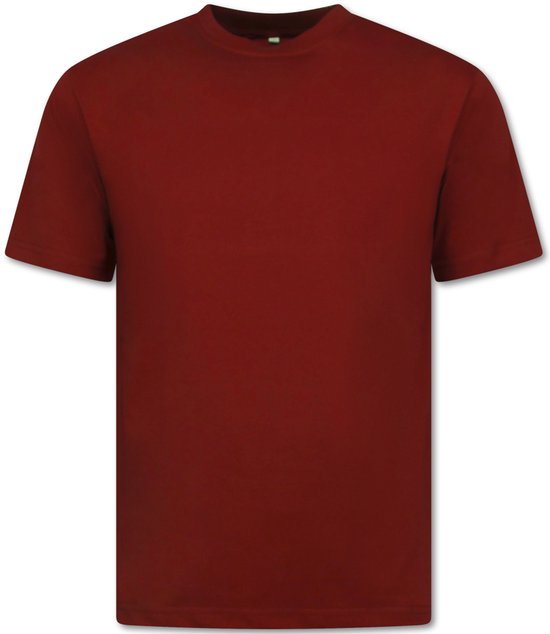 T shirt Heren Oversized - Effen T-shirt Blanco - 6530 - Bordeaux