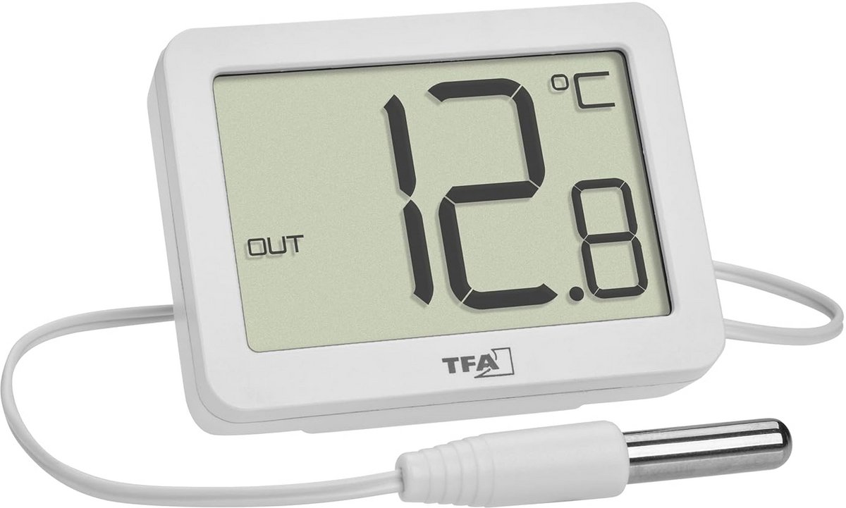 Digitale Binnen- en Buitenthermometer met Sensor en Groot Display – Meet Max. en Min. Temperatuur