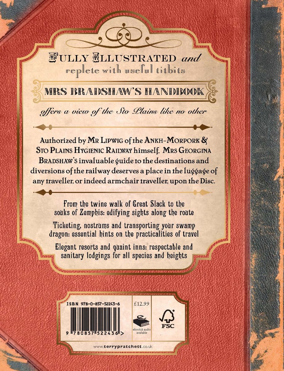 Boekpagina met tekst: "FULLY ILLUSTRATED and replete with useful titbits MRS BRADSHAW'S HANDBOOK offers a view of the Sto Plains like no other".