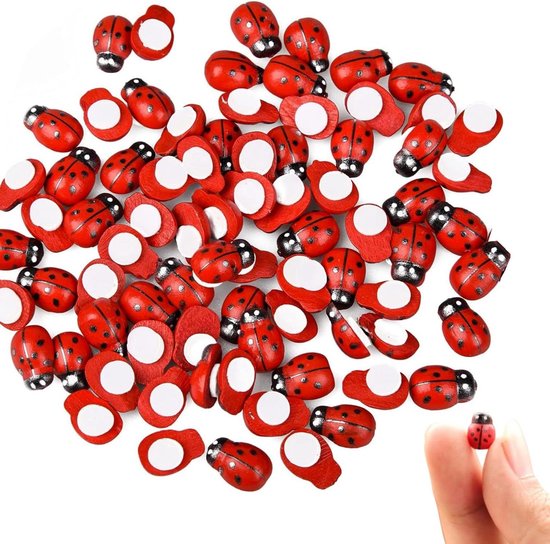 Houten Lieveheersbeestjes Om Te Lijmen 2cm Diverse Kleuren 220 Stuks