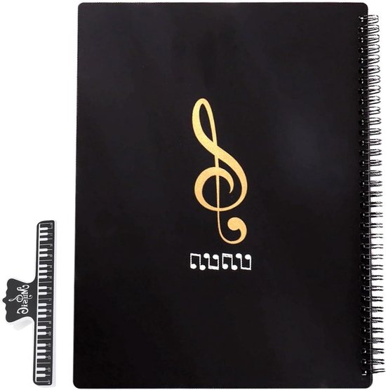 Muziekmap A4 – zwart – 50 pagina’s – waterdicht