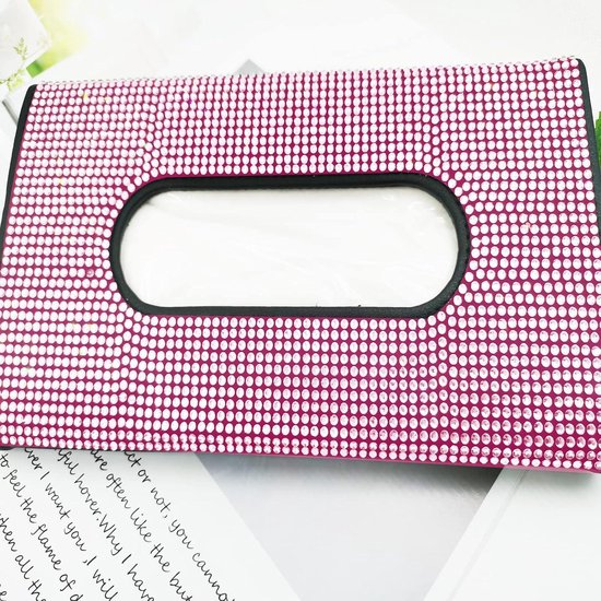 Spldsun Bling Bling Auto Zonneklep Tissue Box, PU Lederen Tissue Case, Houder Handgemaakte Sprankelende Crystal Auto Servethouder voor Vrouwen (Roze Spldsun Bling Bling Auto Zonneklep Tissue Box, PU Lederen Tissue Case, Houder Handgemaakte Sprankelende Crystal Auto Servethouder voor Vrouwen (Roze