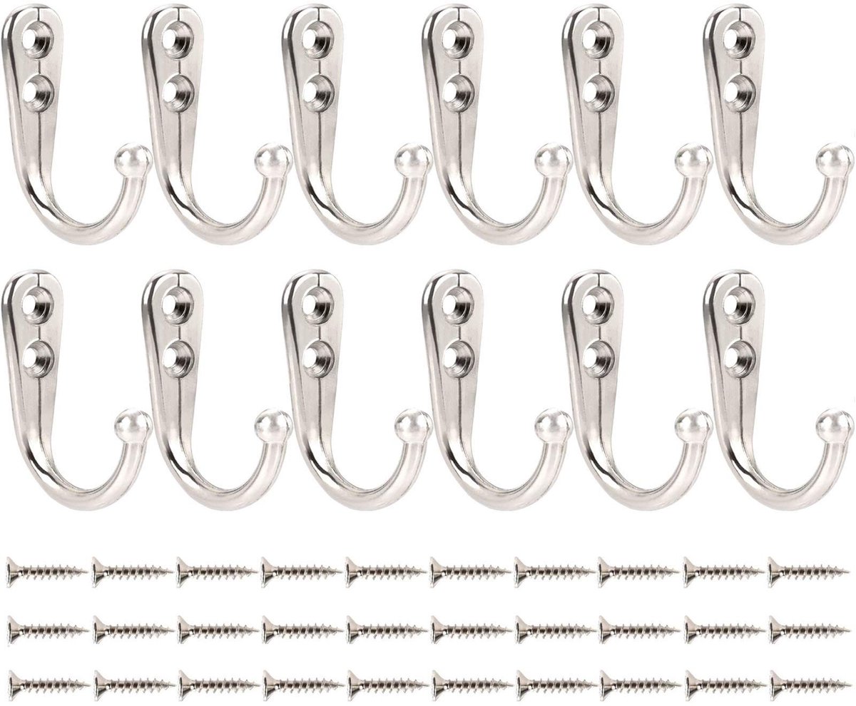 Ibenzoa® Stijlvolle Vintage Wandhaken Set van 12 voor Diverse Toepassingen in Huis en Kantoor