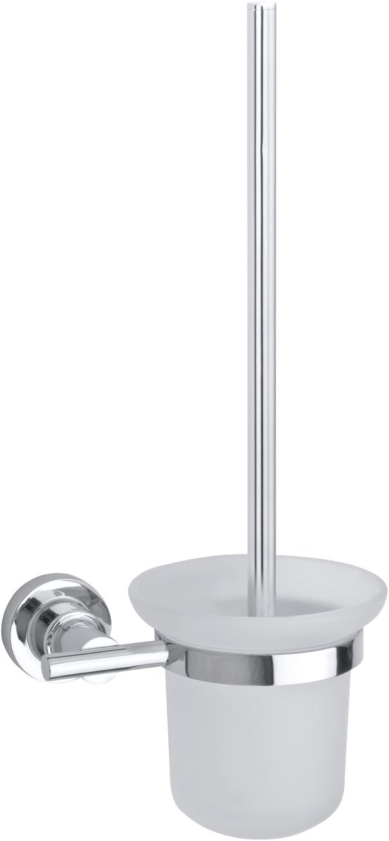 tesa toiletset LUUP gesatineerd glas verchroomd badkamer zonder boren – 385x160x120mm