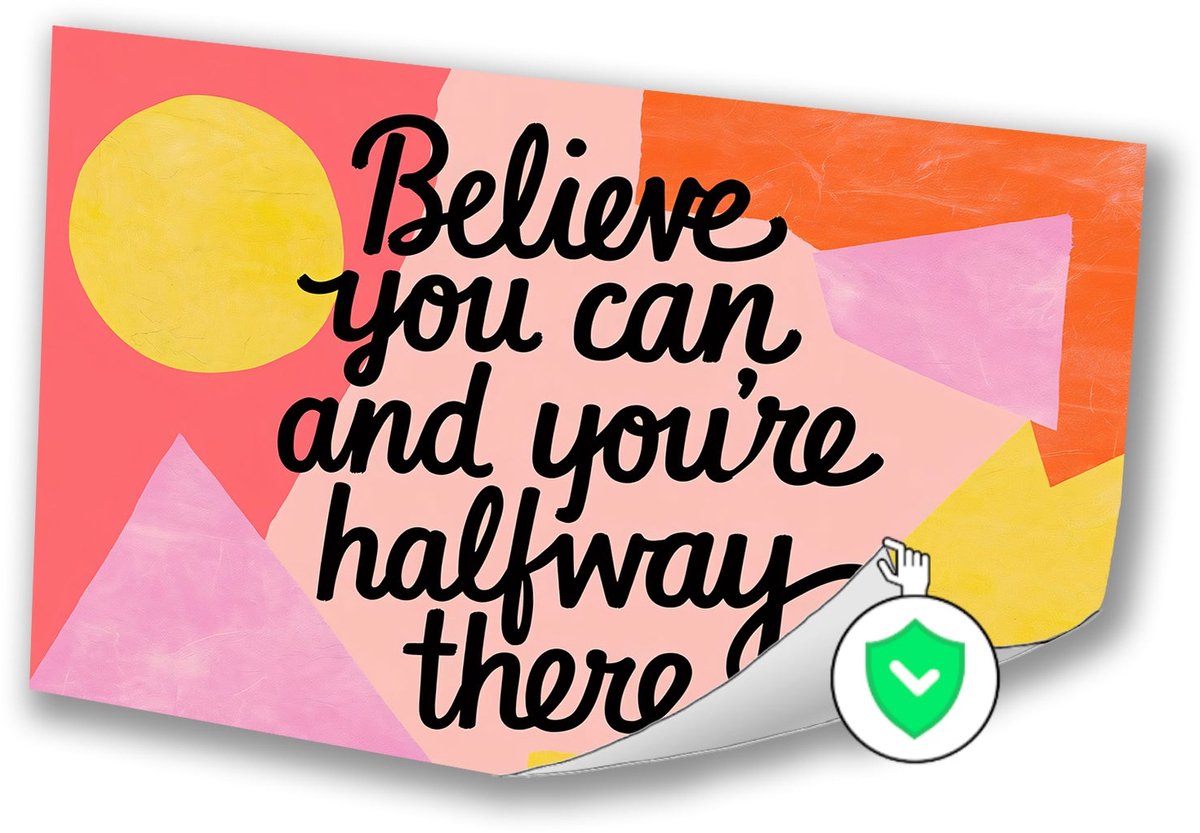 Motiverende quote met kleurrijke achtergrond - Motivatie wanddecoratie - Poster tekst - Po