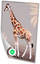 Stijlvolle digitale giraffe kunst - Giraffe poster - Poster dieren - Digital Art - Wanddecoratie industrieel - Wandkunst posters - poster 70x100 cm