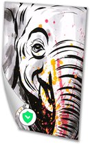 Moderne olifant in inktkunst - Olifant muurdecoratie - Poster dieren - Inkt - Poster slaapkamer - Slaapkamer wanddecoratie - poster 30x40 cm