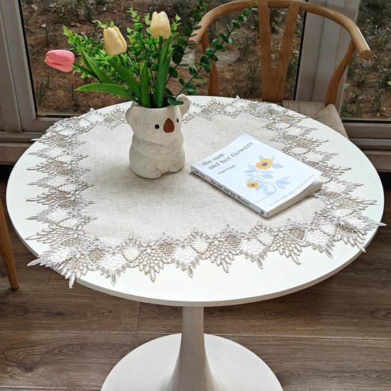 ONDIAN Tafelkleed katoen en linnen tafelkleed keukentafel decoratie buiten voor feestkeuken (kleur: wit, maat: 136 x 220 cm