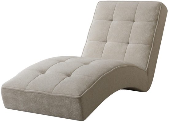 Chaise longue LIVANO - Élégante chaise longue 1 place | Ensemble canapé et salon pour salon et espace détente | Chaise longue 73x79x170 cm (Crème - Twist 01)