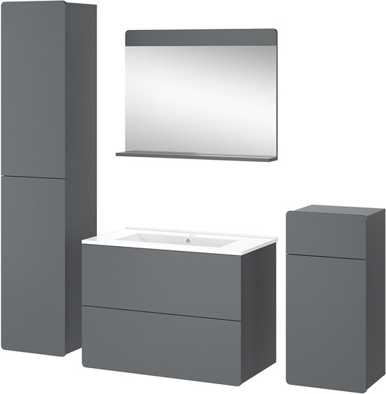 Vicco Conjunto de muebles de baño Lucie, Bambú, 4 piezas, con unidad