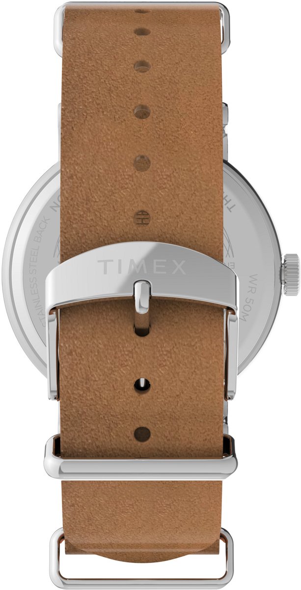 Timex Weekender Kwarts Analoog Horloge Bruin Blauw Case: 100% Low Lead Brass | Armband: 100% Leather 40 TW2W86800AJ, TW2W87000AJ