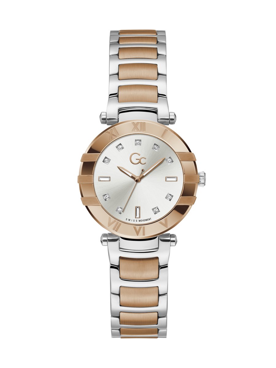 Gc Gc Cruise Kwarts Analoog Horloge Zilverkleurig En Roségoudkleurig Kast: 100% Roestvrij Staal | Armband: 100% Roestvrij Staal 32 Z03001L1MF