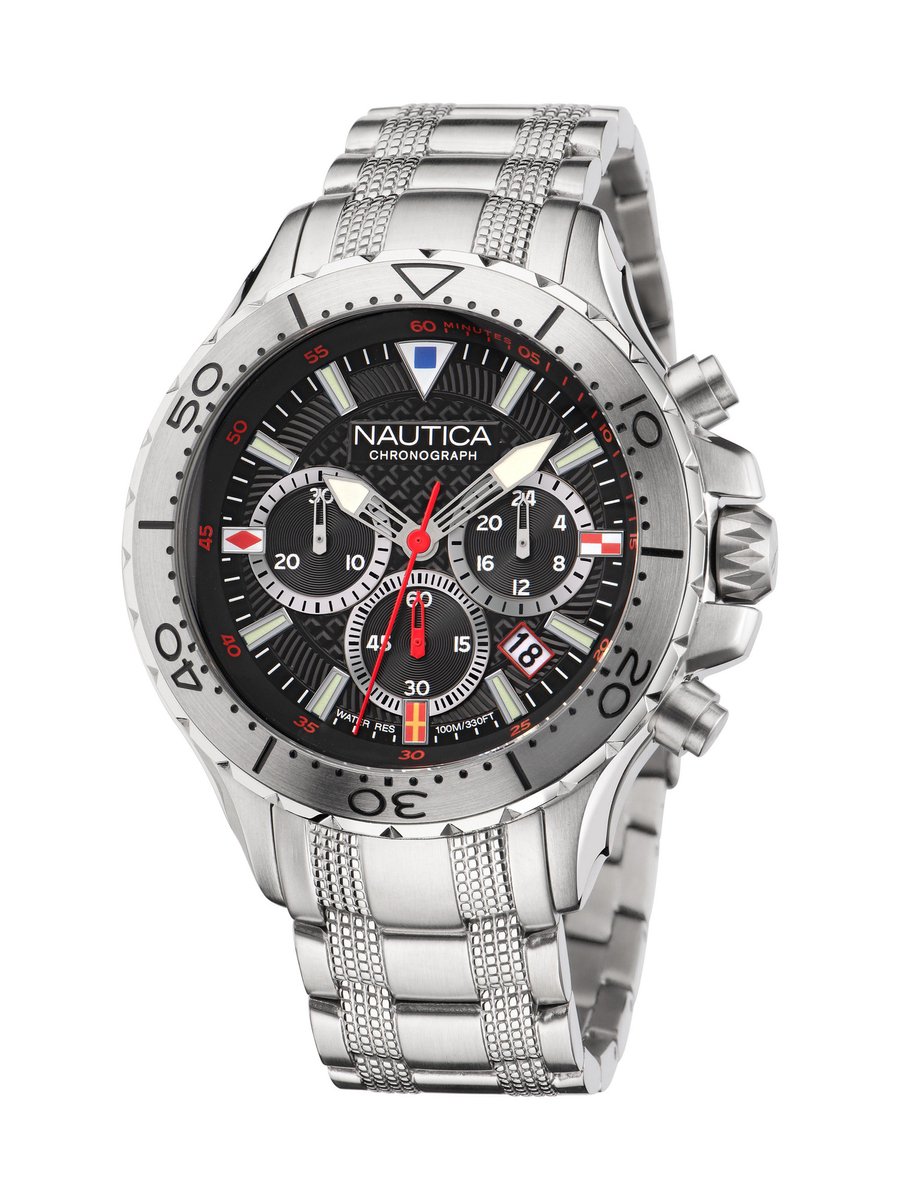Nautica Nautica Gents Watch Quartz Analog Zilveren Toon Case: 100% Stainless Steel | Armband: 100% Stainless Steel 49 NAPNSF204