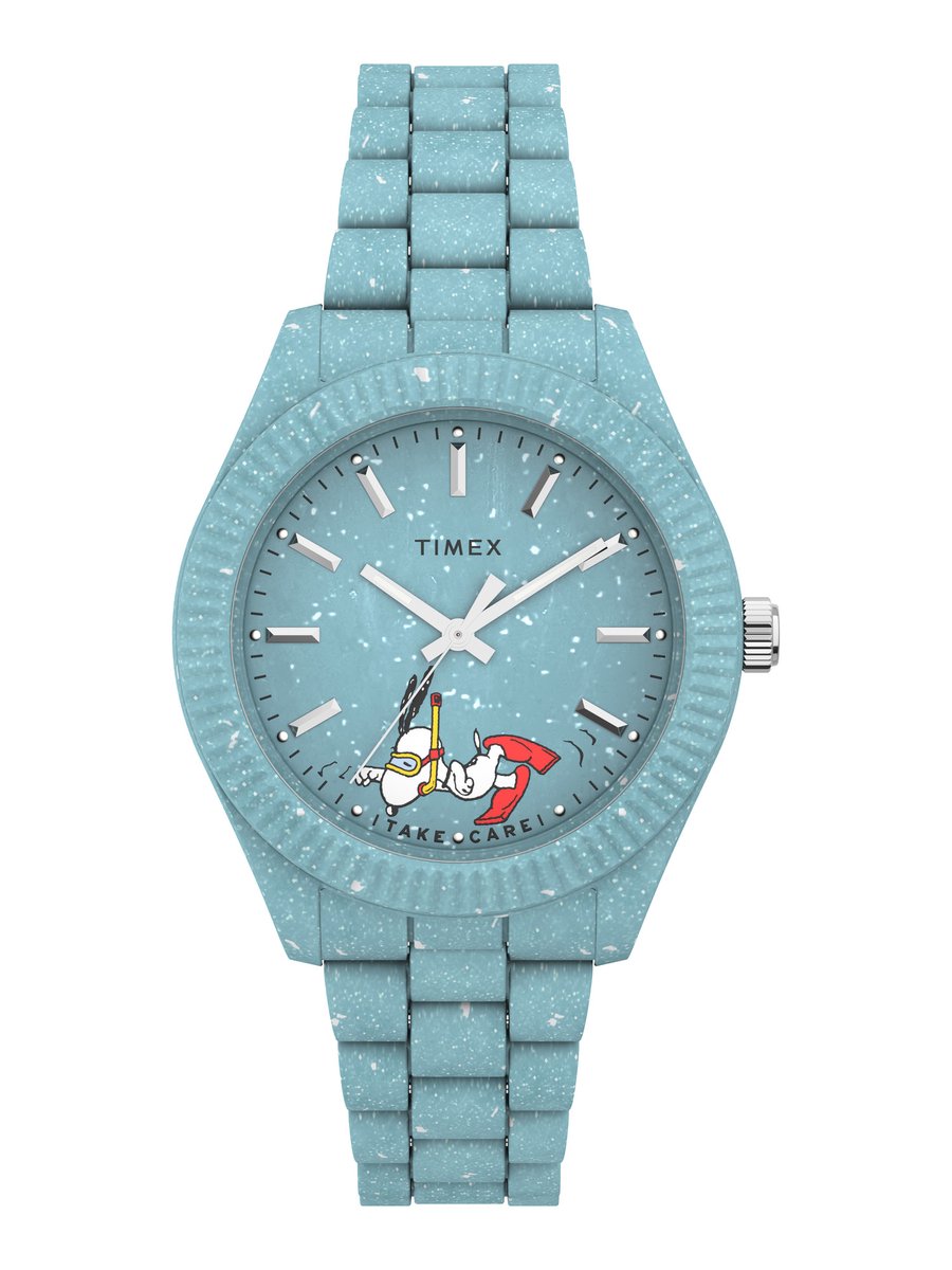 Timex Peanuts Legacy Ocean TW2V53200 Horloge - Platina - Blauw - Ø 37 mm