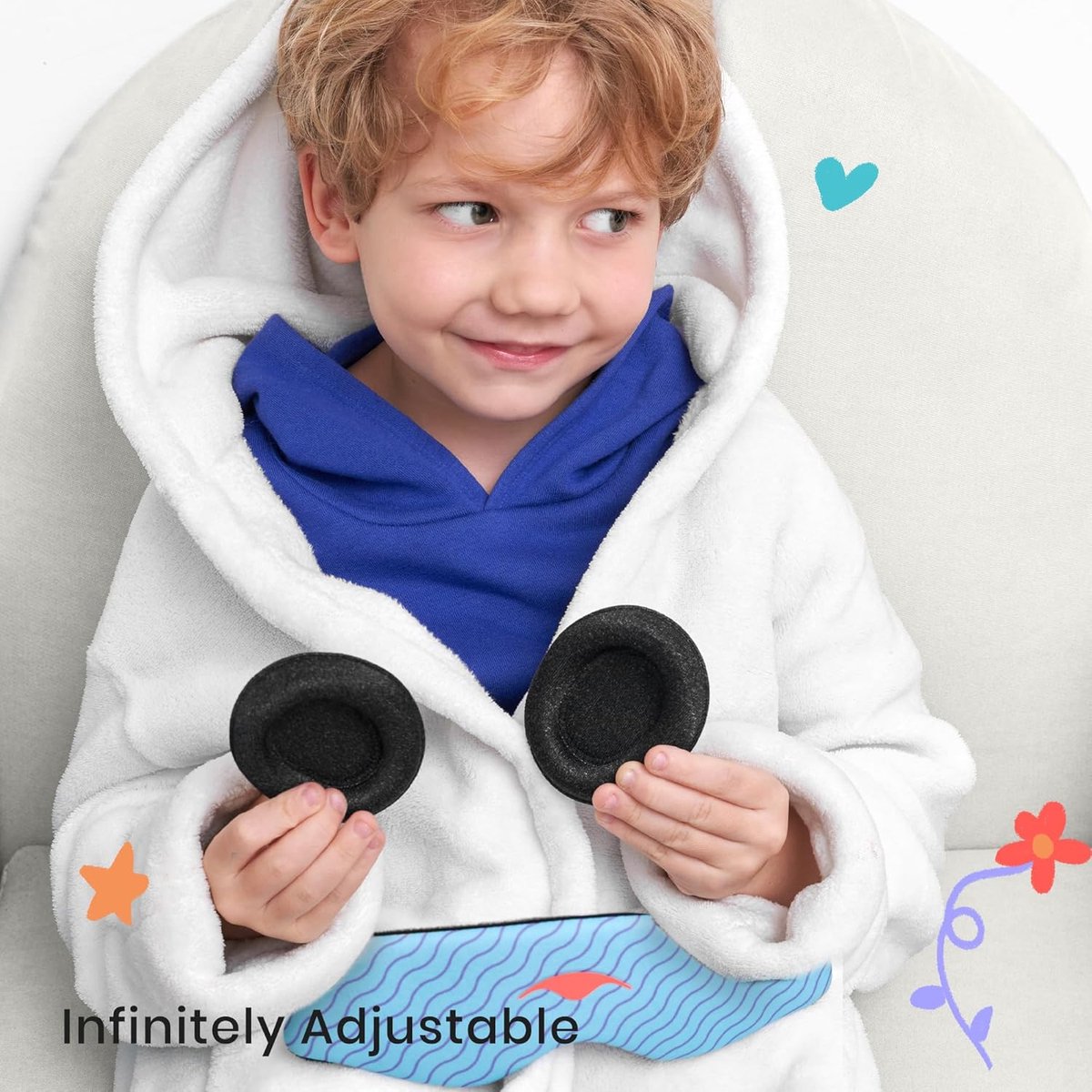 Manta KIDS Sleep Mask – Arctic Blue - Slaapmasker voor kinderen – 100% verduisterend – Geen druk op ogen – Volledig verstelbaar voor een perfecte pasvorm – Hypoallergeen – Zacht & ademend – Voor kinderen vanaf 6 jaar — afbeelding 11