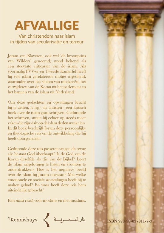 Boek 'Afvallige' van Joram van Klaveren, een kritisch boek over de islam vanuit christelijk perspectief. Met ISBN en uitgever.
