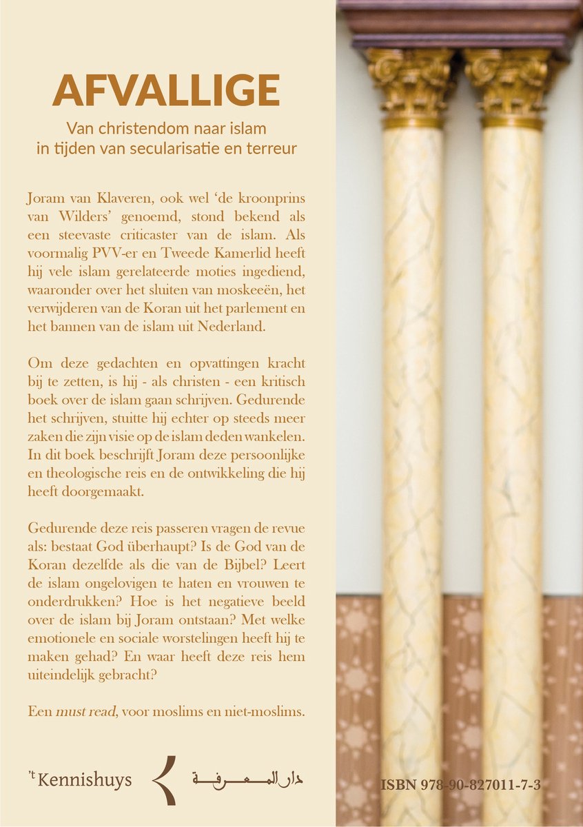 Boek 'Afvallige' van Joram van Klaveren, een kritisch boek over de islam vanuit christelijk perspectief. Met ISBN en uitgever.