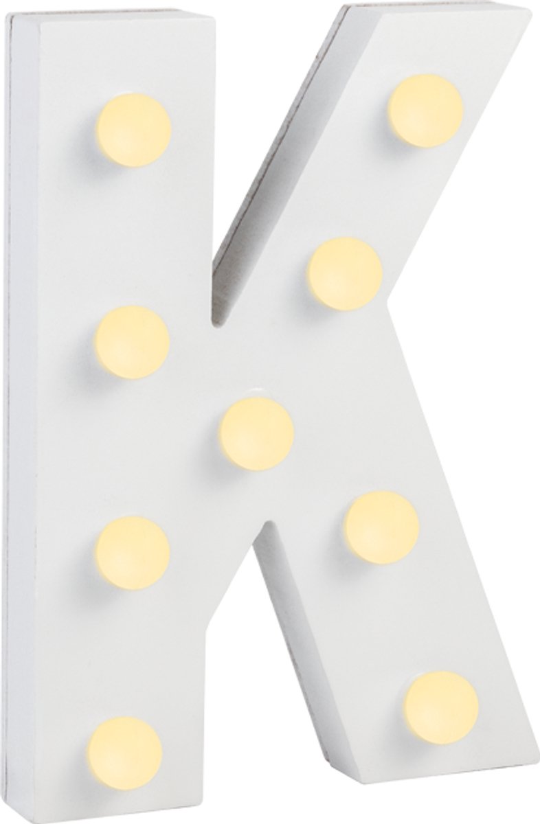 Paper dreams Verlichting | LED Letter | Letter K | Afmeting: 16x11cm Wit