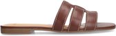 Manfield - Femme - Chaussons en cuir marron - Taille 40