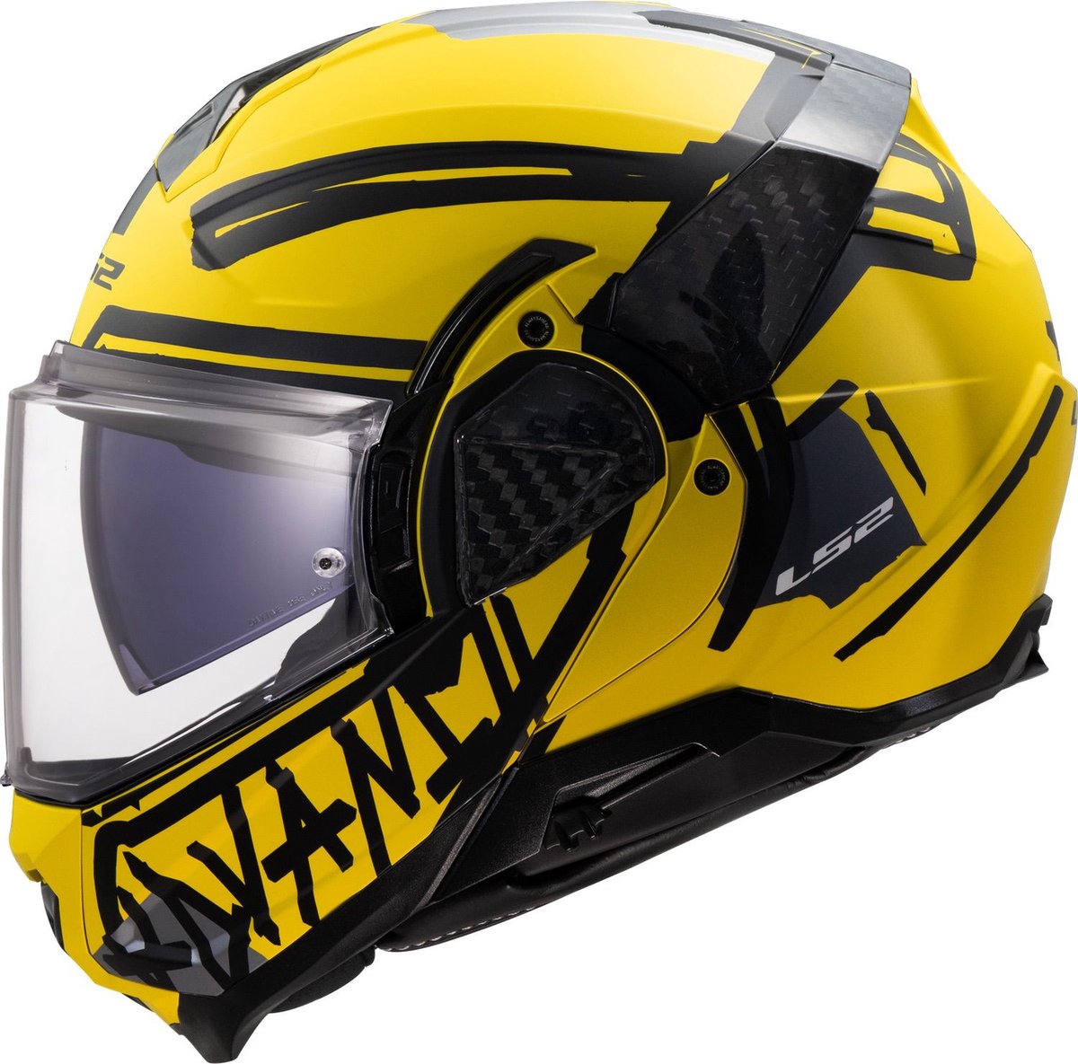 LS2 FF910 Advant II systeem helm Tape geel zwart S