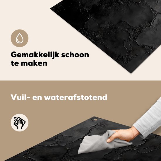 KitchenYeah® Protection plaque induction 75x55 cm - Noir - Pierre - Protege plaque de cuisson - Couvre plaque induction - Protecteur d'induction - Cuisine