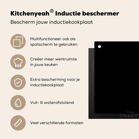 KitchenYeah® Protection plaque induction 60x55 cm - Noir - Protege plaque de cuisson - Couvre plaque induction - Protecteur d'induction - Cuisine