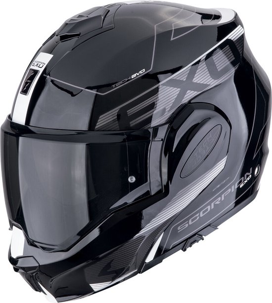 Scorpion Exo-Tech Evo Traveller Black-White - Systeemhelm - Maat XL - Motorhelm - ECE 22-06 gekeurd