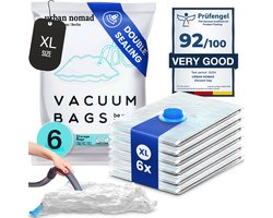 Urban Nomad Vacuümzakken Vacuüm Sealer Zakjes Opbergzakken Set van 6 XL maten: Luchtdicht voor Kleding - Ruimtebesparend Herbruikbaar Ritssluiting 100% dicht & sterk | Kledingzakken Opbergzak S-XL (Set van 6 XL)