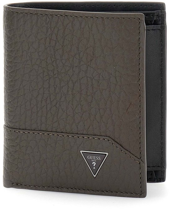 GUESS Cuir Porte-monnaie Torino Bifold Wallet Dark Brown Marron foncé
