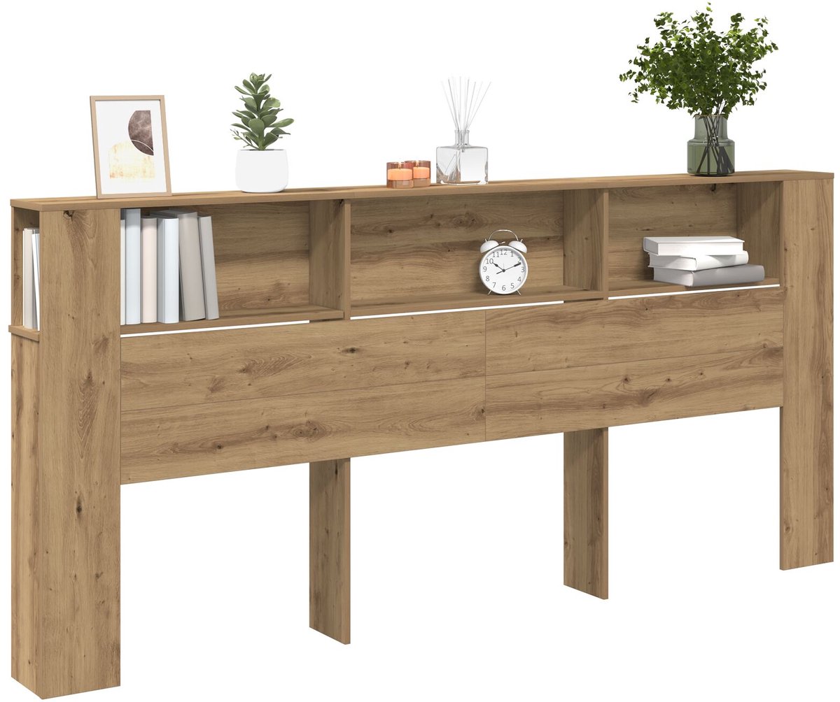 vidaXL - Hoofdeinde - Kast - met - plank - Artisan - Eiken - 220 - x - 18,5 - x - 102,5 - cm