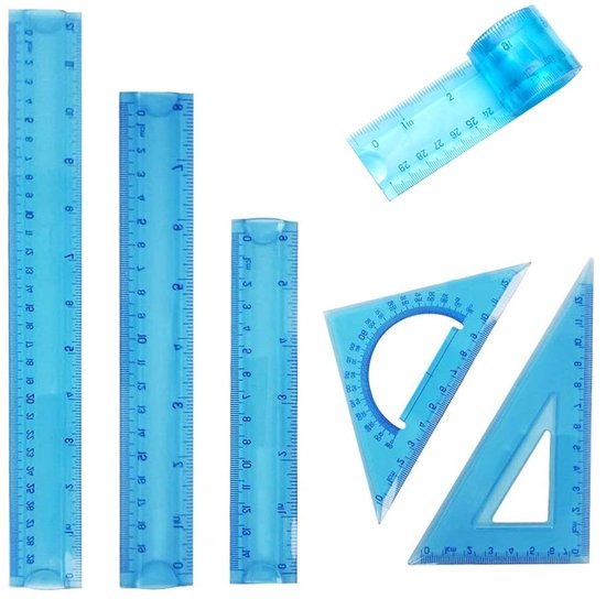 10 stuks flexibele linialen set, 30 cm (12 inch) kleurrijke plastic linialen, breukbestendig en onbreekbare liniaal, duidelijk opvouwbare buigbare liniaal met inch en metrisch voor kinderen, school