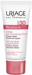 Uriage Roseliane crème tegen roodheid SPF 30, potje met een roze dop en witte tube.