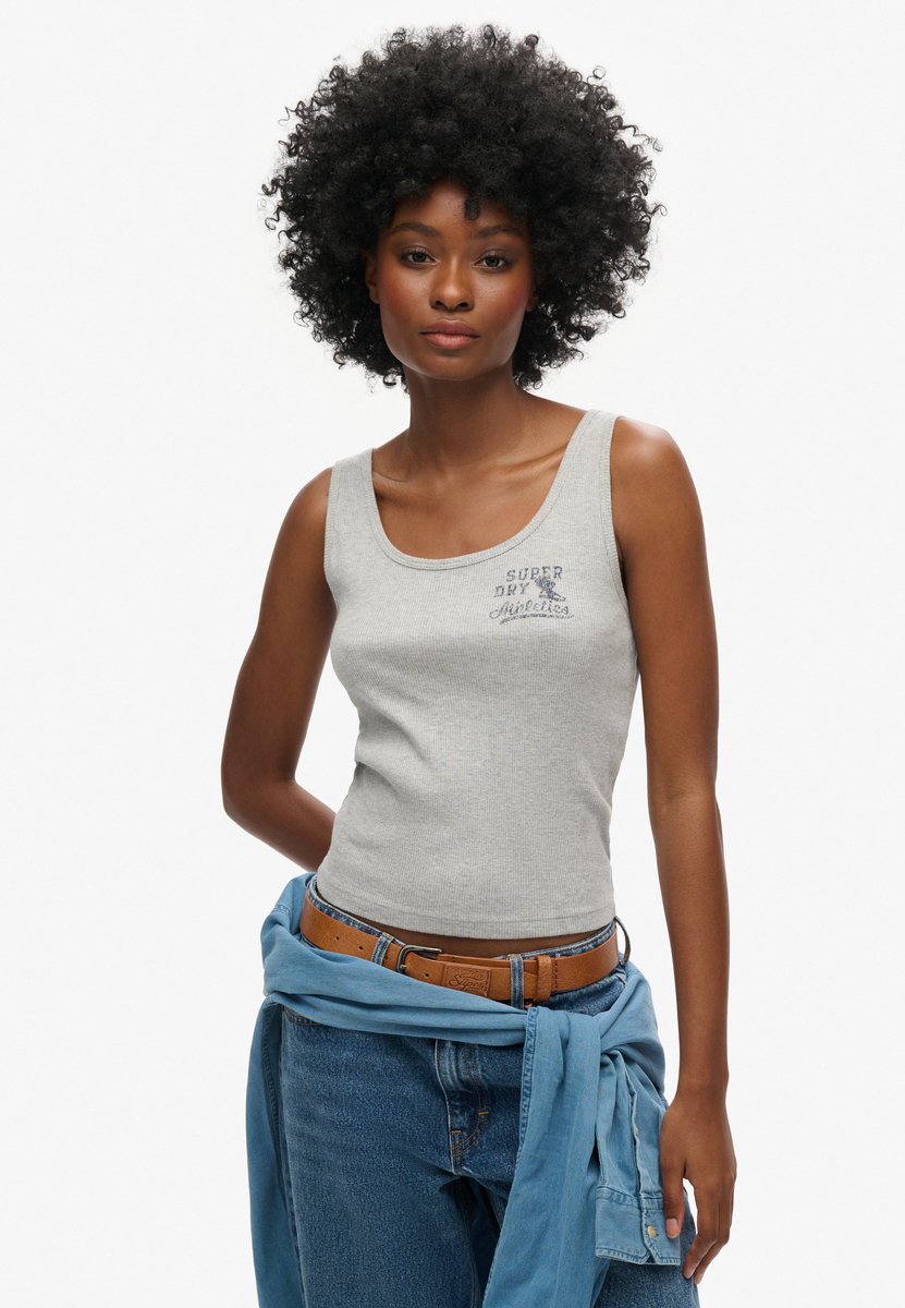 Superdry Athletic Essentials geribd hemdtopje Dames Vesten Grijs