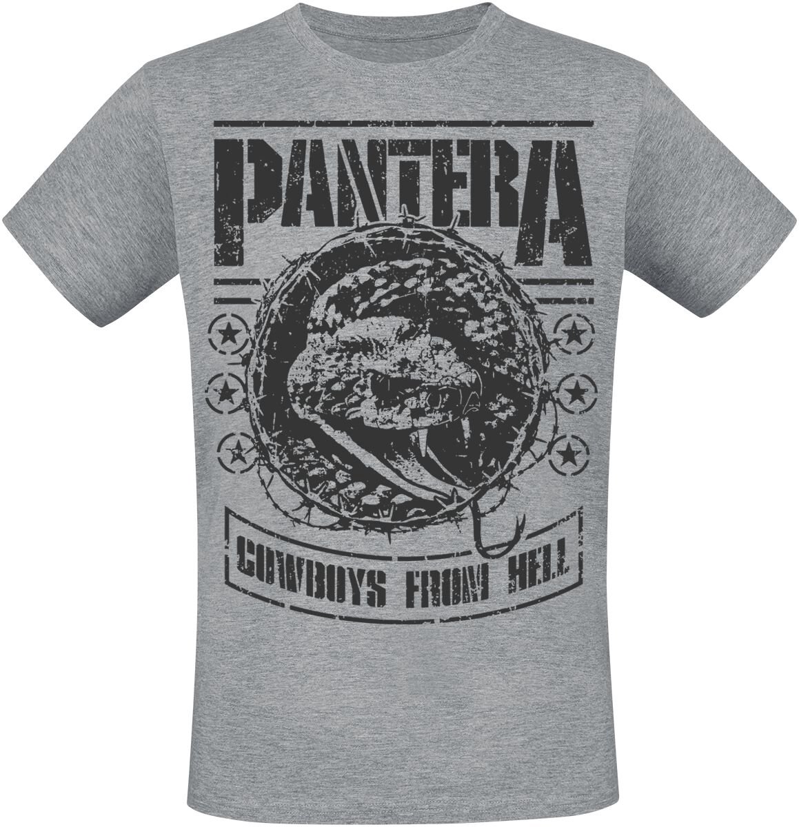 Pantera CFH Stencil Snake Heren T-shirt - gemêleerd grijs - XXL