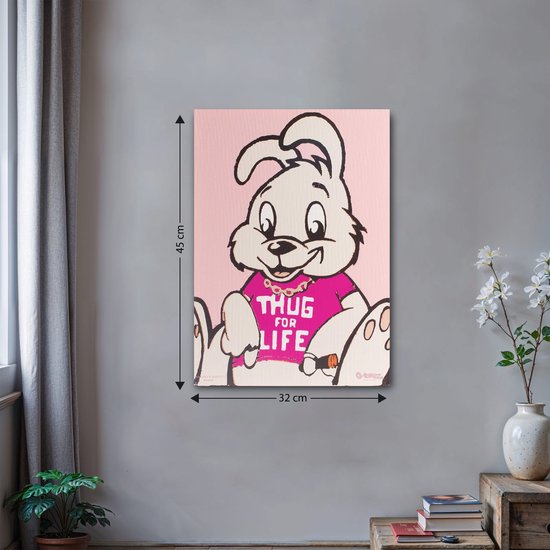 Banksy Graffiti - Canvas Schilderij 32x45 cm - Schilderijen Woonkamer