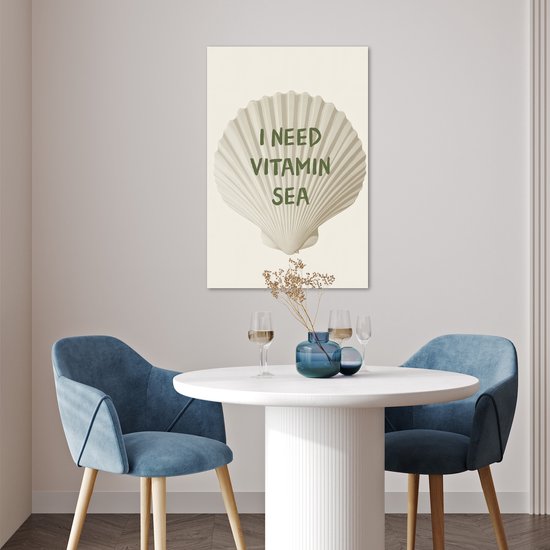 Affiche 40x60 cm - Coquillage - Citation - Vert - Posters - Décoration chambre - Décoration murale salon - Décoration murale chambre
