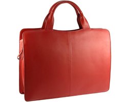 VISCONTI Women's aktetas / Schoudertas Briefcase, One Size Rood - leder - kwaliteit