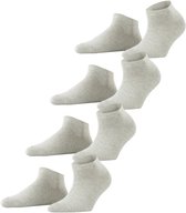 Esprit Solid 4P kort eenkleurig katoen multipack sneakersokken enkelsokken dames grijs - maat 36-41
