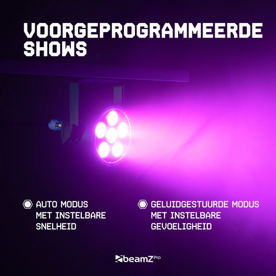 BeamZ Professional BAC324 LED PAR - Pro Par avec LED RGBWA-UV - 6 x 10 W