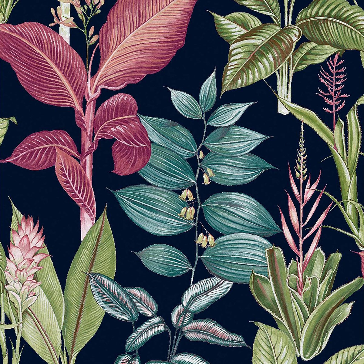 Next vliesbehang Fantasy Rainforest Leaves blauw 10mx52cm