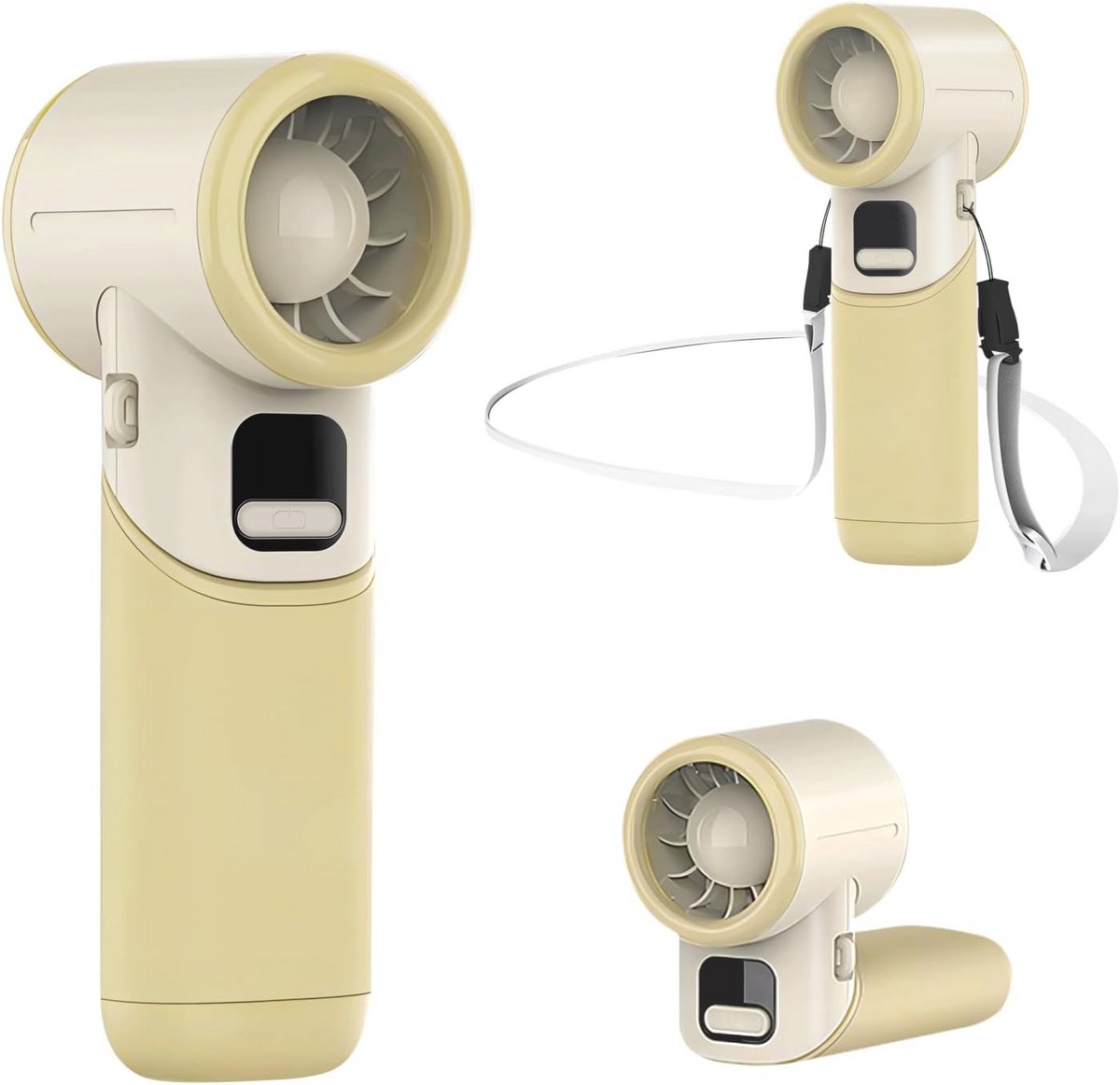 Opvouwbare USB Ventilator met 5 Snelheden - Draagbare Persoonlijke Handventilator met Batterij Indicator voor Binnen en Buiten