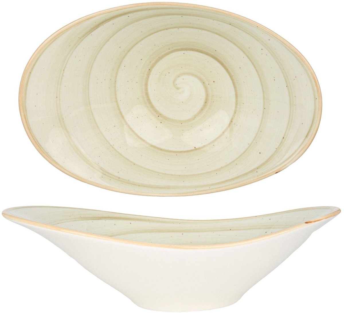 Bonna Serveerschaal - Aura Terrain - Porselein - 27 cm (750cc) - set van 2