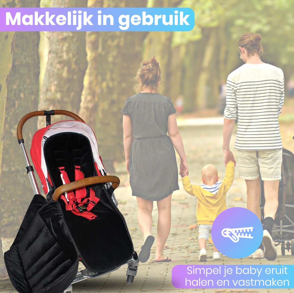 Yilofy Universele Luxe Voetenzak Babywagen & Autostoel Zwart Buggy Kinderwagen Voetzak Footmuff Maxi Cosi Baby – foto 7