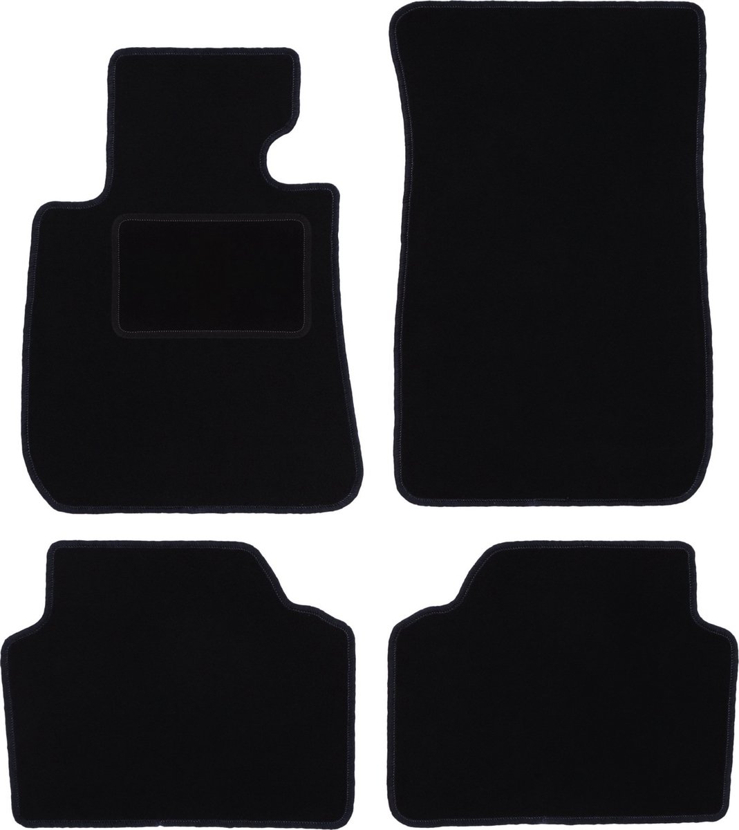 Zwarte velours vloermatten voor: BMW 3 E91 stationwagen, touring (2004-2011)