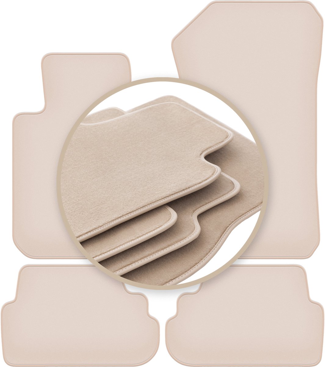 PREMIUM beige vloermatten voor: BMW 1 E81 hatchback 2004-2011