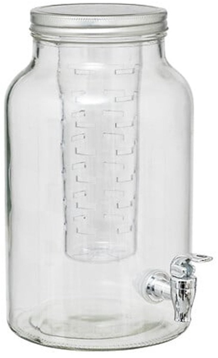 Secret de Gourmet Drankdispenser - met infuser en tap kraantje - 6.0 liter - glas - limonadetap - waterdispenser - D17 x H31 cm